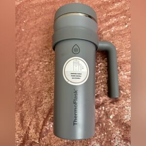 ThermoFlask 32oz Insulated Standard Straw Tumbler with Removable Handle Gray